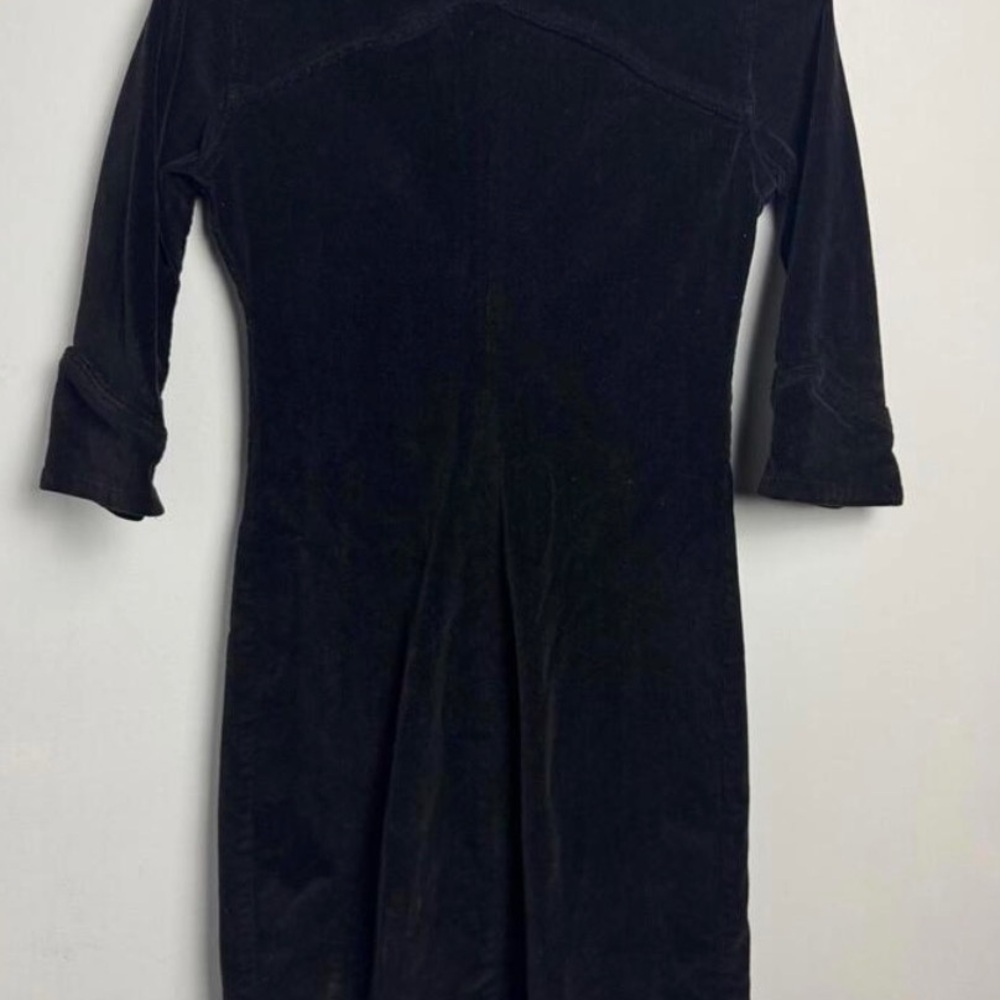Vintage Western Rusty Black Corduroy Dress with Heart Pocket - Chic & Stylish - Picture 3 of 5